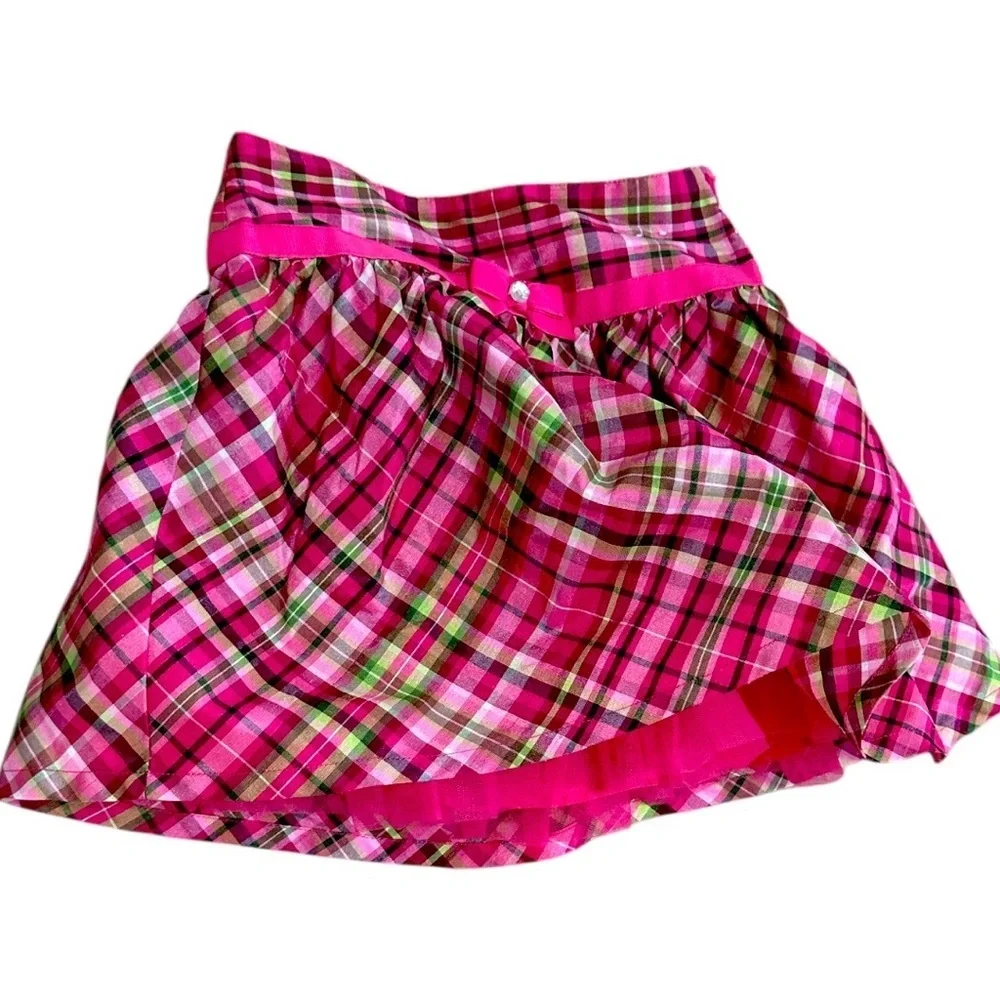 Y2K Gymboree Pink Plaid Layered Skirt 3T Toddler Girl Like New Condition